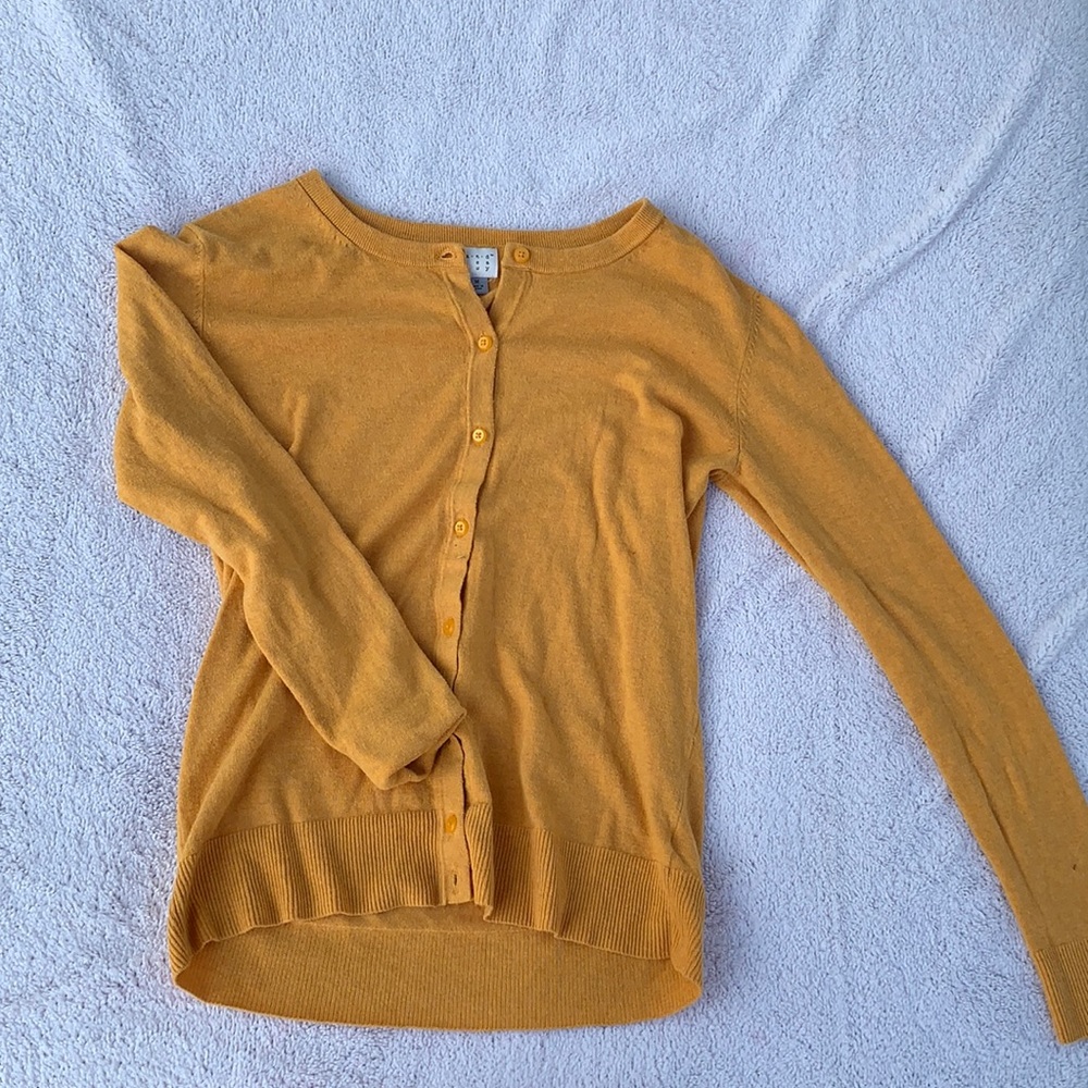 Mustard Yellow Button Up Cardigan | Size M